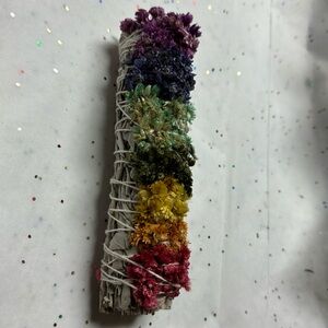 Rainbow Chakra Sage Smudge Torch 6”